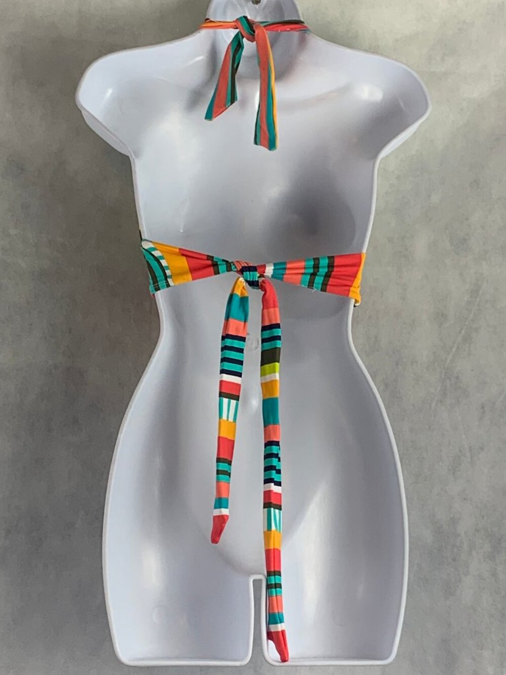Anne Cole Tropication Halter Bikini Top Swimsuit, Multicolor Stripes - Picture 2 of 5